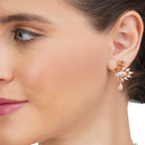 Basant Rose Gold Zircon Hansa Peridot Necklace Set