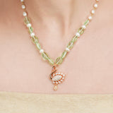 Basant Rose Gold Zircon Hansa Peridot Necklace Set