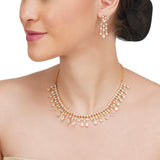 Basant Gold Plated Zircon Drop Necklace Set