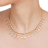 Basant Gold Plated Zircon Drop Necklace Set