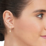 Basant Rose Gold Plated Zircon Lotus Necklace Set