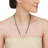 Basant Rose Gold Plated Zircon Lotus Necklace Set
