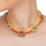 Basant Gold Plated Kundan Necklace Set