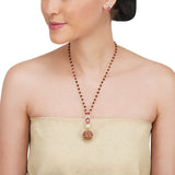 Basant Gold Plated Zircon Ruby Necklace Set