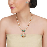 Basant Gold Plated Navrattan Necklace Set