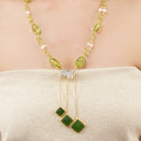 Gold Plated Poorak Peridot Zircon  Necklace Set