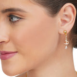 Basant Gold Plated Zircon Garnet Drop Necklace Set