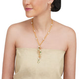 Basant Gold Plated Zircon Drop Pearl Necklace Set