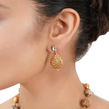 Gold Plated Poorak Kundan Ganesh Necklace Set
