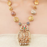 Gold Plated Poorak Kundan Ganesh Necklace Set