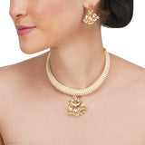 Basant Gold Plated Kundan Pearl Choker Set