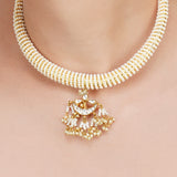 Basant Gold Plated Kundan Pearl Choker Set
