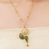 Gold Plated Poorak Peridot Citrine Necklace Set