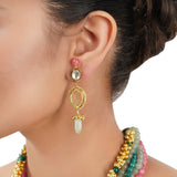 Gold Plated Poorak Kundan Rainbow Necklace Set