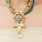 Gold Plated Poorak Kundan Rainbow Necklace Set