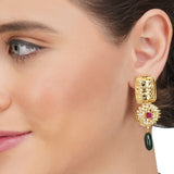 Anokhi  Gold Green Kundan Necklace Set