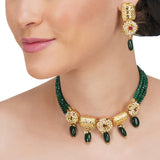 Anokhi  Gold Green Kundan Necklace Set