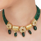 Anokhi  Gold Green Kundan Necklace Set