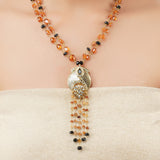 Gold Plated Poorak Zircon Carnelian Necklace Set