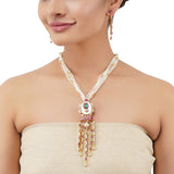 Gold Plated Poorak Ruby Necklace Set
