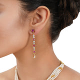 Gold Plated Poorak Ruby Necklace Set