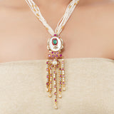 Gold Plated Poorak Ruby Necklace Set