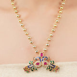 Gold Plated Poorak Peacock Necklace Set