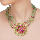 Anokhi  Red Kundan Fluoirte Necklace Set