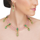 Anokhi  Fish Rose Quartz Necklace Set
