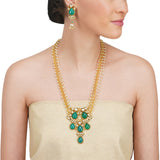Anokhi  Kundan Green Onyx Necklace Set