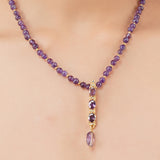 Gold Plated Poorak Amethyst Necklace Set
