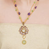Anokhi  Kundan Amethyst Fluorite Necklace Set