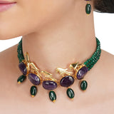 Anokhi  Bird Amethyst Necklace Set
