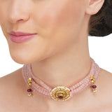 Anokhi  Kundan Rose Quartz Choker Necklace