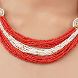 Gold Plated Poorak Kundan Coral Necklace Set