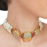 Anokhi  Kundan Aventurine Choker Set