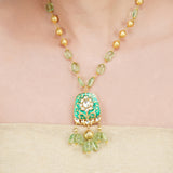 Anokhi  Green Enamel Kundan Fluorite Necklace