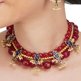 Anokhi  Fish Red Jade Necklace Set