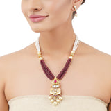 Gold Plated Poorak  Kundan Necklace Set