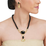 Anokhi  Kundan Black Onyx Necklace Set
