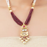 Gold Plated Poorak  Kundan Necklace Set