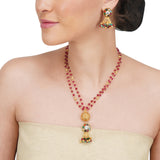 Anokhi  Navarattan Zircon Garnet Necklace Set