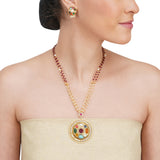 Anokhi  Navarattan Zircon Garnet Necklace Set