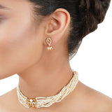 Gold Plated Poorak Zircon Choker Necklace Set