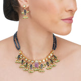 Anokhi  Kundan Enamel Fish Necklace Set