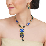 Anokhi  Kundan Lapiz Enamelled Necklace Set