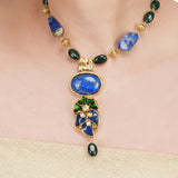 Anokhi  Kundan Lapiz Enamelled Necklace Set