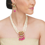 Anokhi  Kundan Crescent Pearl Necklace Set