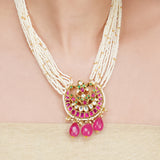Anokhi  Kundan Crescent Pearl Necklace Set