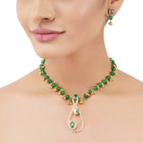 Gold Plated Poorak Zircon Necklace Set